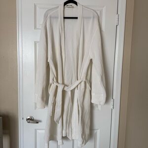 Coyuchi Waffle Robe Womens Organic Cotton Loungewear Size L/XL